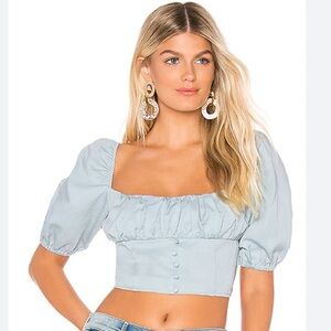 Free People Puff Sleeve Eloise Blouse - Large